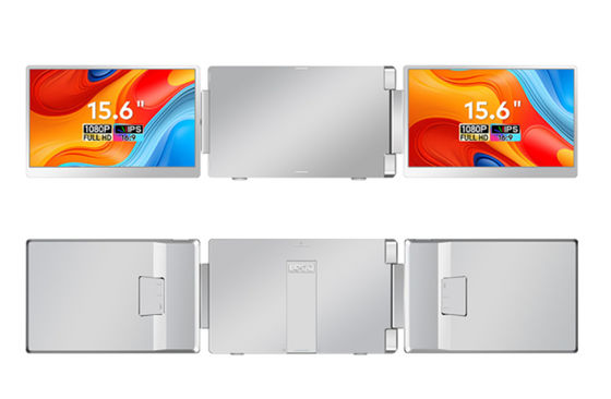 2 * 15,6 pouces Full View FHD Laptop Moniteur 16/9 Rapport d'aspect 1920 * 1080 IPS Haute définition Résolution Type-C 3.1 Interface Support HDR Flip de l'écran